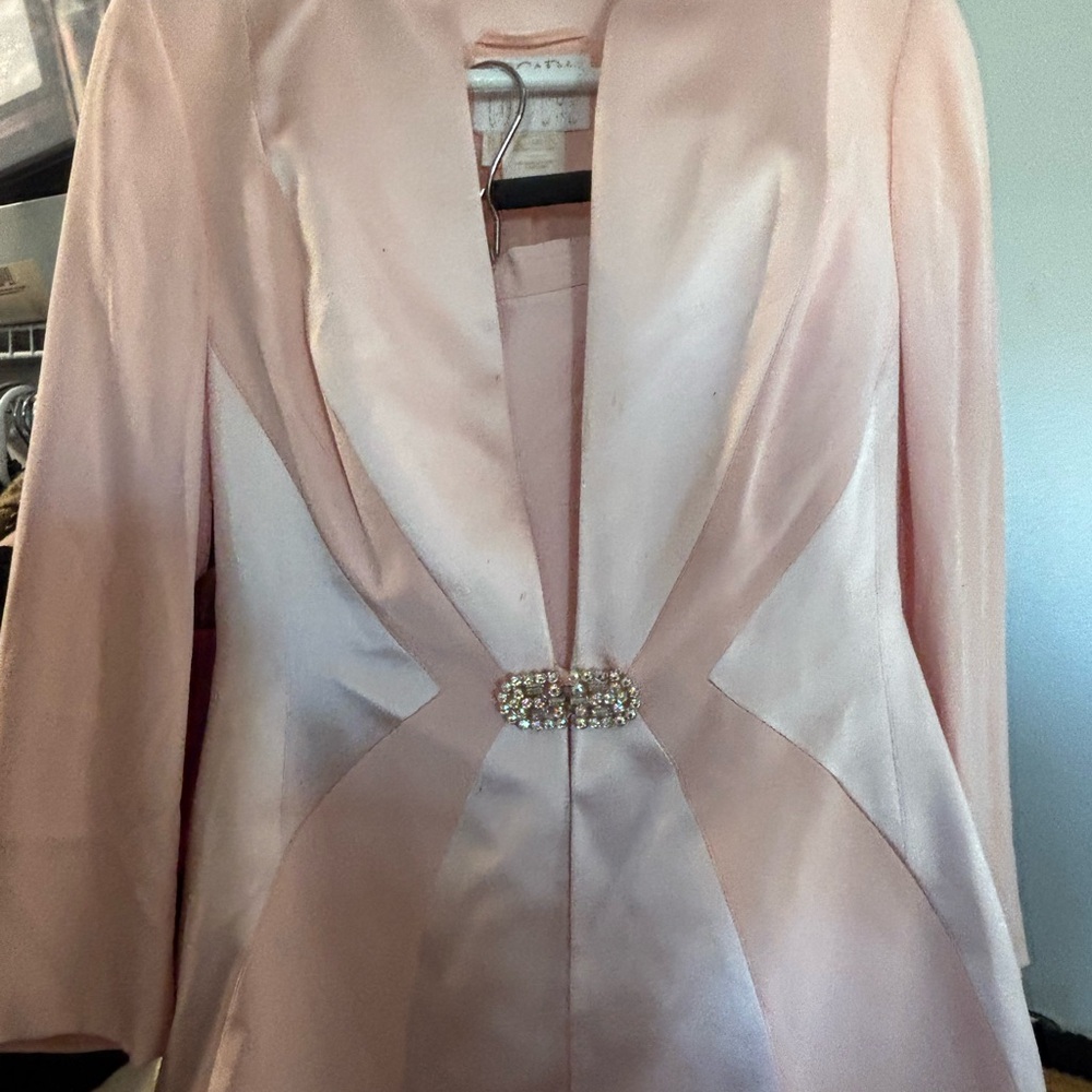 Escada Blush Pink Blazer with Embellished Detail